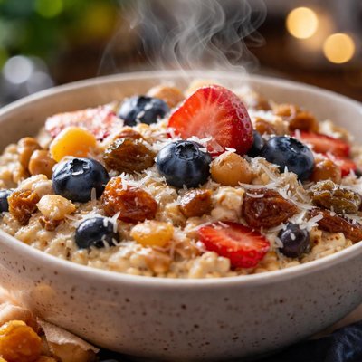 Image of Skiers Swiss Cereal Rainy Day Breakfast