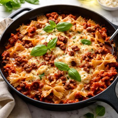 Image of Skillet Bow Tie Lasagna