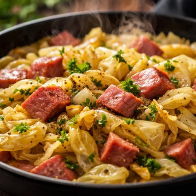 Image of Skillet Cabbage and Ham