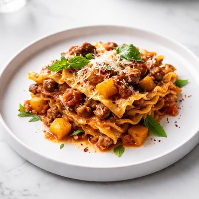 Image of Skillet Lasagna with Italian Sausage and Butternut Squash