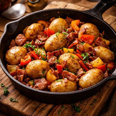 Image of Skillet New Potatoes Bell Pepper and Bacon