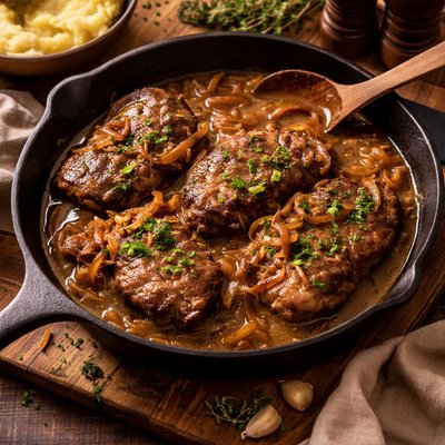 Image of Skillet Steaks with Onion Gravy