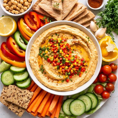 Image of Skinny Bell Pepper Hummus