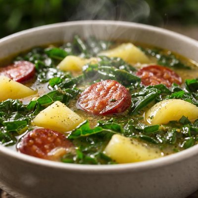 Image of Skinny Portuguese Kale and Potato Soup Caldo Verde