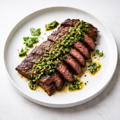Image of Skirt Steak with Chimichurri Sauce