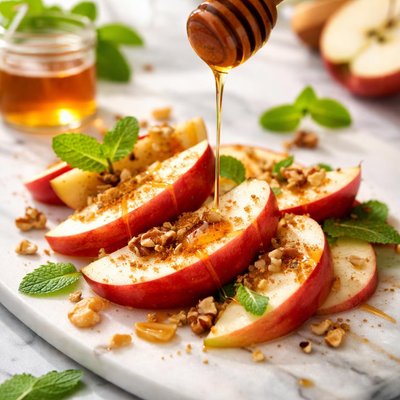 Image of Whole30 Sliced Apples with Honey Drizzle