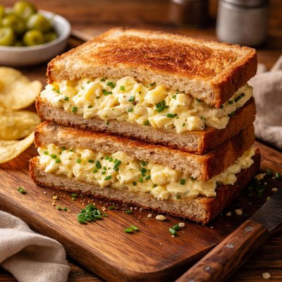 Image of Sliced Egg Sandwich