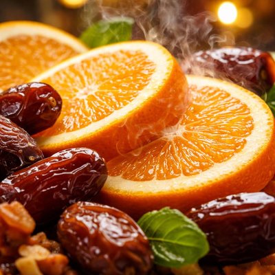 Image of Sliced Oranges with Dates