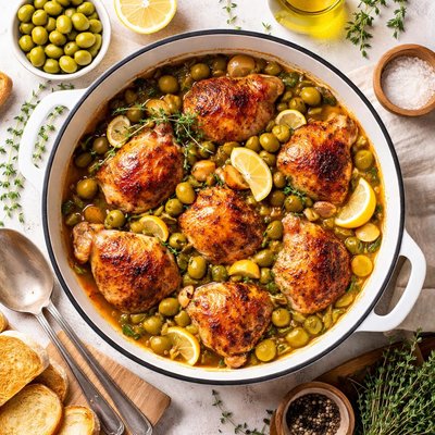 Image of Slow Cook Chicken and Thyme with Green Olives