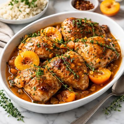 Image of Slow Cooked Apricot Thyme Chicken Redux