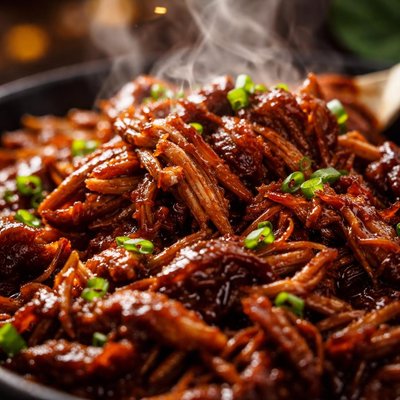Image of Slow Cooked Bbq Meat Oven or Slow Cooker