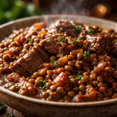 Image of Slow Cooked Beef Lentils