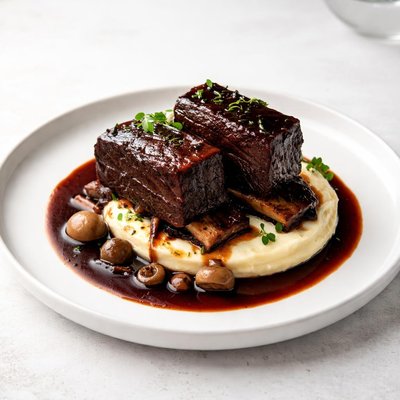 Image of Slow Cooked Beef Short Ribs with Red Wine Sauce