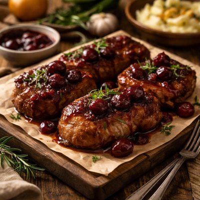 Image of Slow Cooked Cherry Pork Chops