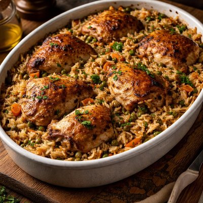 Image of Slow Cooked Chicken and Rice Casserole