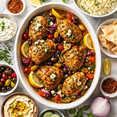 Image of Slow Cooked Greek Style Chicken Recipe