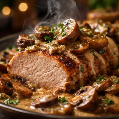 Image of Slow Cooked Mushroom Pork Tenderloins