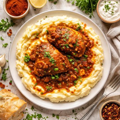 Image of Slow Cooked Paprika Chicken with Mashed Potatoes