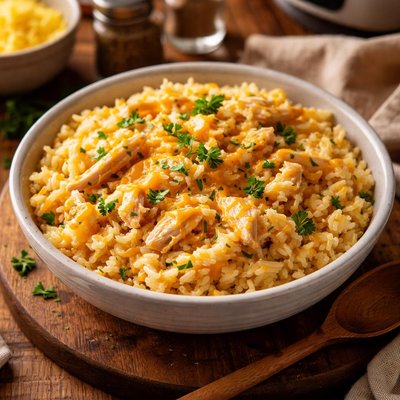 Image of Slow Cooker Cheddar Chicken and Rice