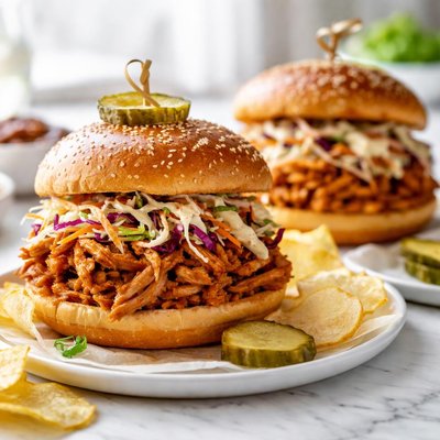 Image of Slow Cooker Chicken Sandwiches