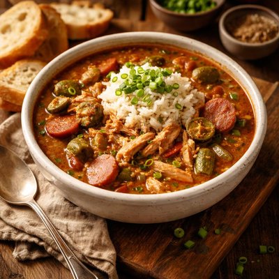 Image of Slow Cooker Chicken Sausage Gumbo
