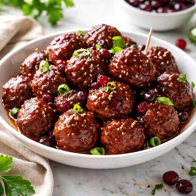 Image of Slow Cooker Cranberry Barbecue Meatballs