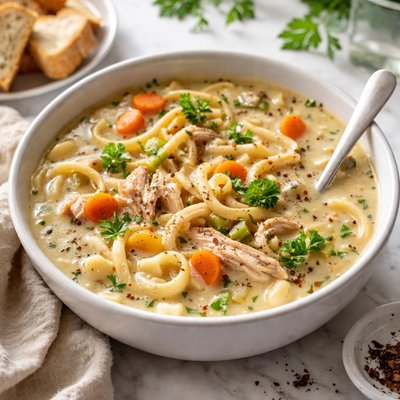 Image of Slow Cooker Creamy Chicken Noodle Soup