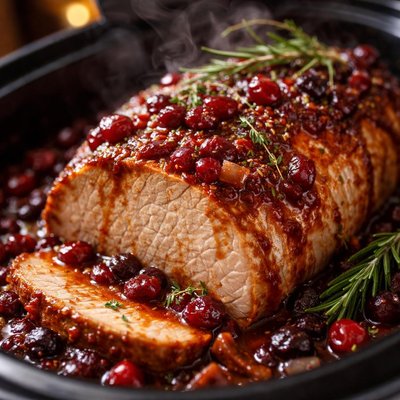 Image of Slow Cooker Crock Pot Cranberry Pork Loin Roast