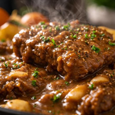 Image of Slow Cooker Cube Steak with Gravy