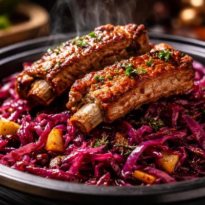 Image of Slow Cooker German Red Cabbage and Pork Ribs