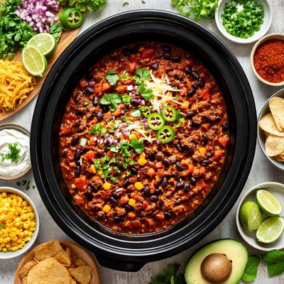 Image of Slow Cooker Hearty Beef Chili