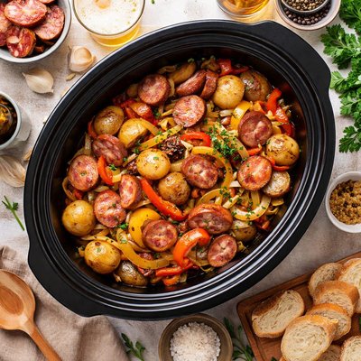 Image of Slow Cooker Kielbasa and Beer