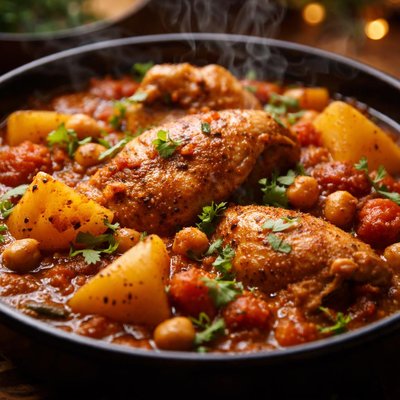 Image of Slow Cooker Moroccan Style Chicken Potato Stew