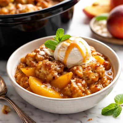 Image of Slow Cooker Peach Cobbler