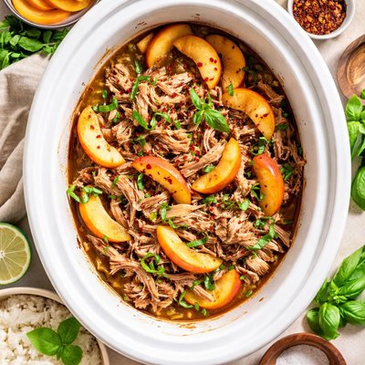 Image of Slow Cooker Pork with Peaches