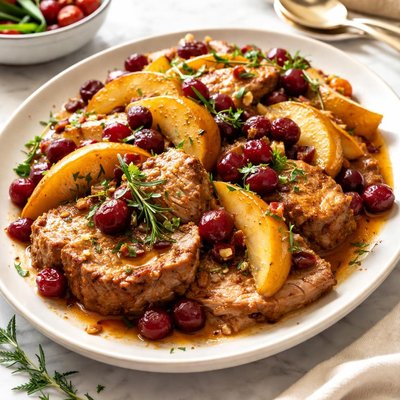 Image of Slow Cooker Pork with Pears and Cranberries