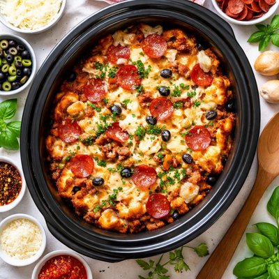 Image of Slow Cooker Puffy Pizza Casserole