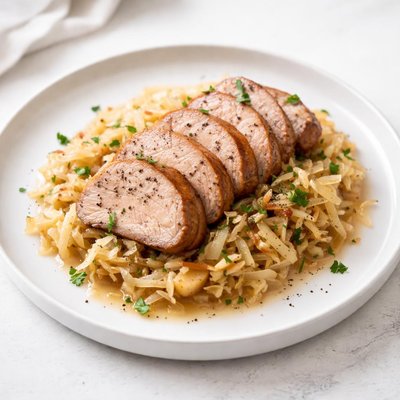 Image of Slow Cooker Sauerkraut and Pork Tenderloin