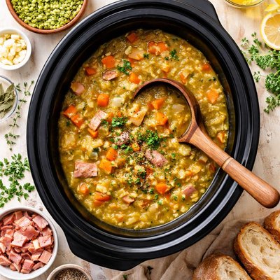Image of Slow Cooker Split Pea and Ham Soup