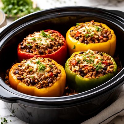 Image of Slow Cooker Stuffed Bell Peppers