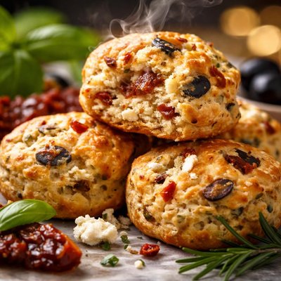Image of Small Feta Olive and Sun Dried Tomatoes Scones