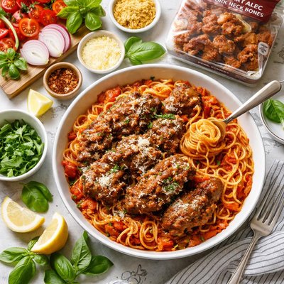 Image of Smart Alec Pork Neck Bones Spaghetti Pressure Cooker Style