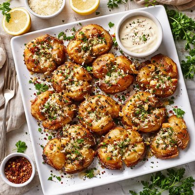 Image of Smashed Parmesan Potatoes