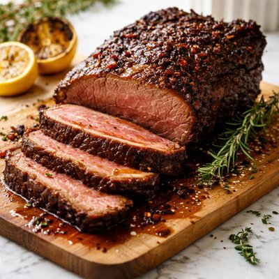 Image of Smoked Bourbon Marinated Beef Roast