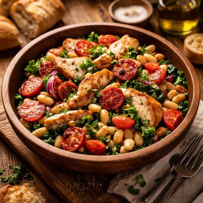 Image of Smoked Chicken Chorizo and White Bean Salad