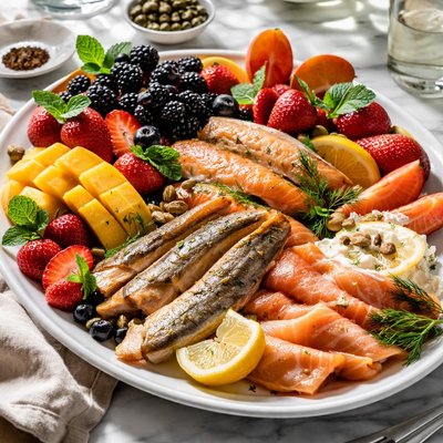 Image of Smoked Fish and Fresh Fruit