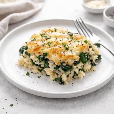 Image of Smoked Gouda and Spinach Rice Casserole