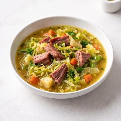 Image of Smoked Ham Hock and Cabbage Soup
