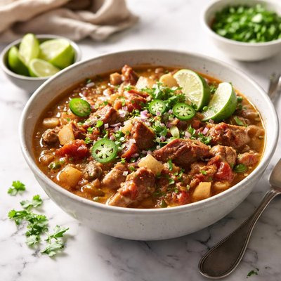 Image of Smoked Ham Hock Hominy Stew