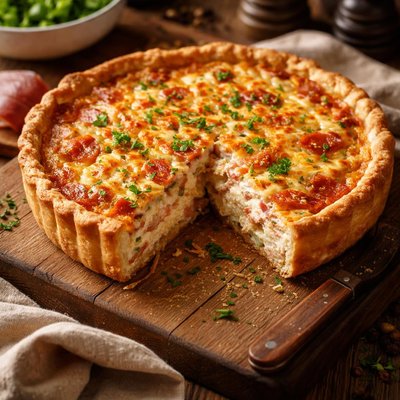 Image of Smoked Ham Pie Swedish Quiche Skinkpaj